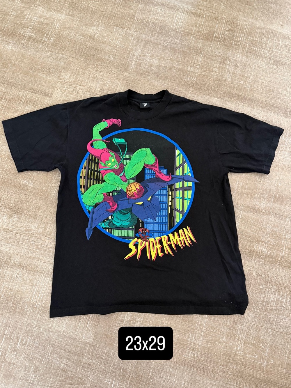 Mask and disguise Spider-Man green goblin men’s large tee